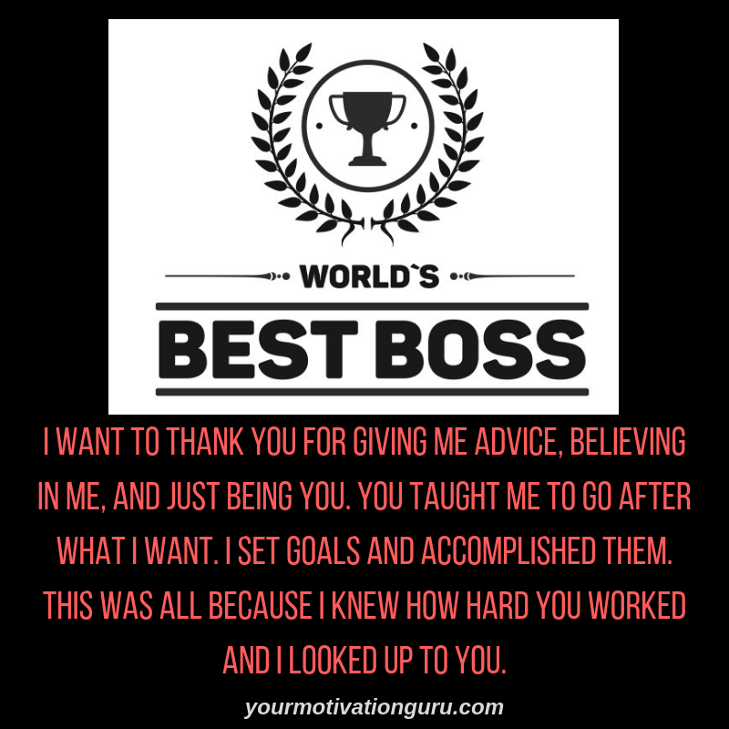 1 tack meddelande för Boss bästa BOSS uppskattning citat